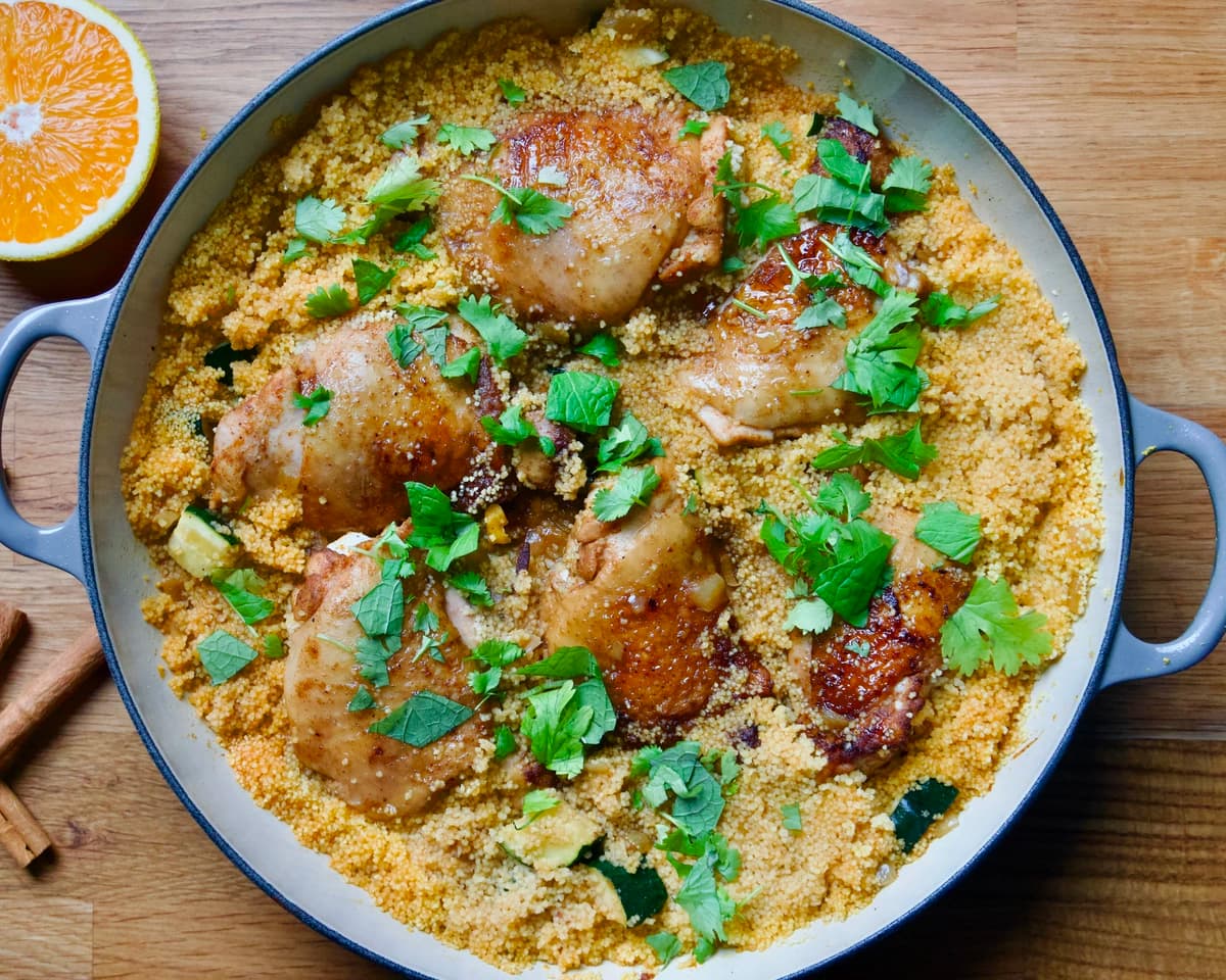 Moroccan-Style Orange Chicken with Couscous